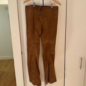 Danielle Guizio Suede Low Rise Flare Pants